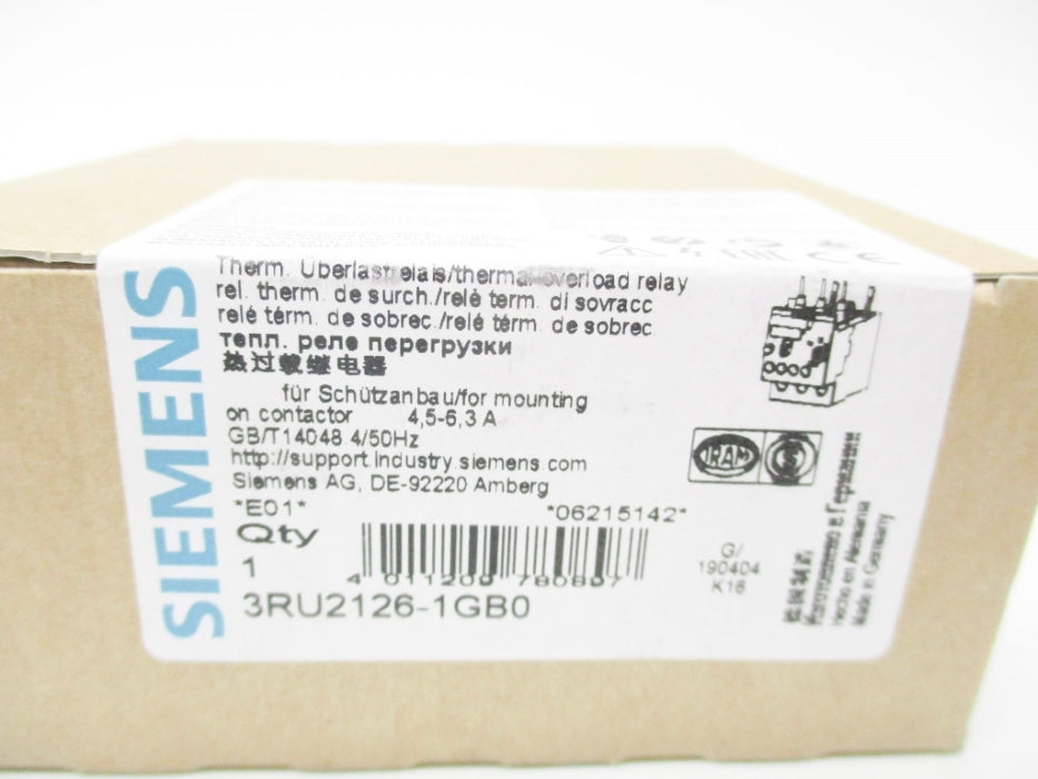 SIEMENS 3RU2126-1GB0 24VDC 4.5-6.3A NSMP