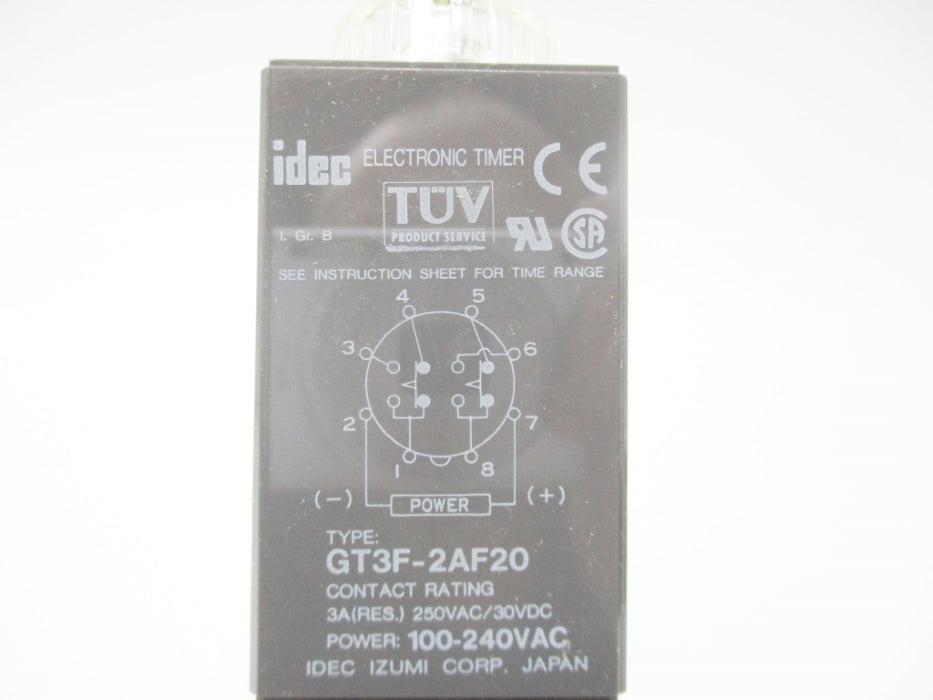 IDEC GT3F-2AF20 100-240VAC 3A 0-1S NSNP