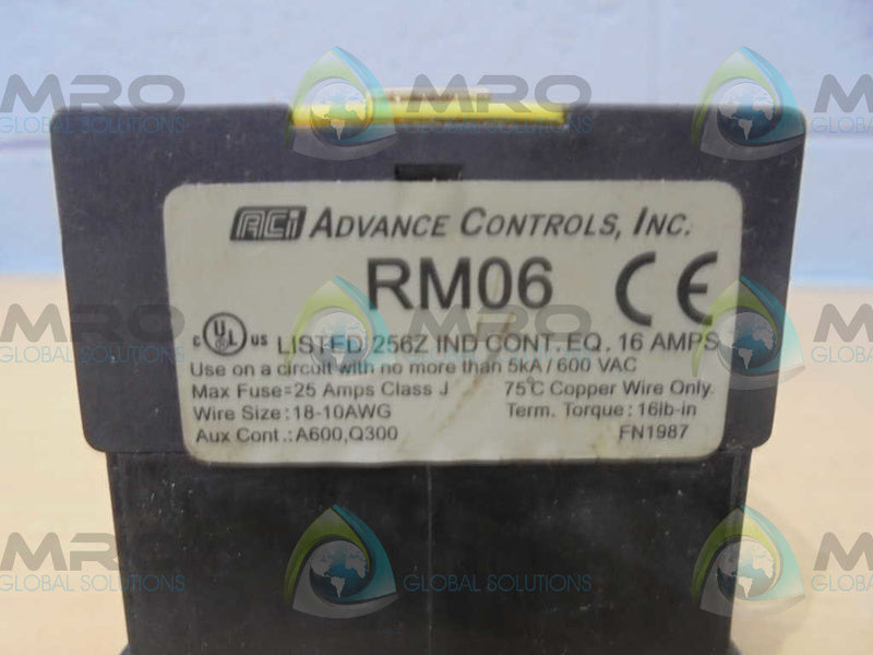ADVANCE  RM06  RELAY 200/230 VAC COIL  UNMP