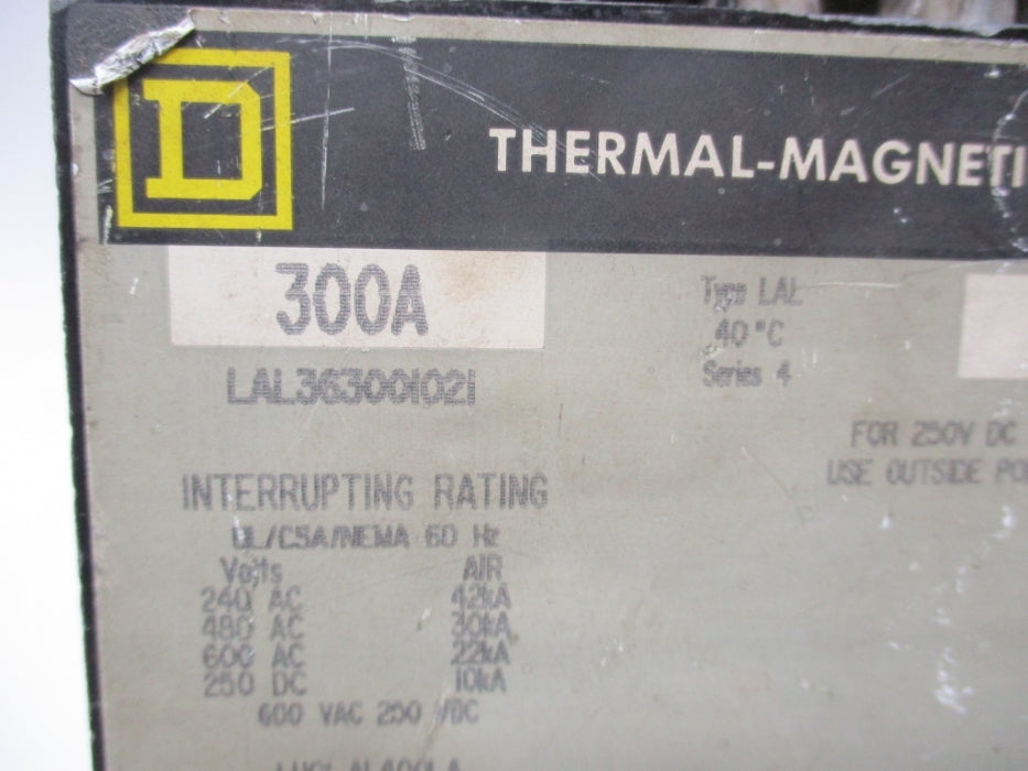 SQUARE D LAL363001021 300A 240VAC (AS PICTURED) UNMP
