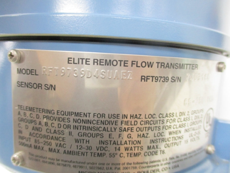 MICRO MOTION RFT9739D4SUAEZ (AS PICTURED) NSNP