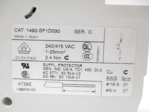 ALLEN BRADLEY 1492-SP1D030 SER. C 277VAC 3A NSNP