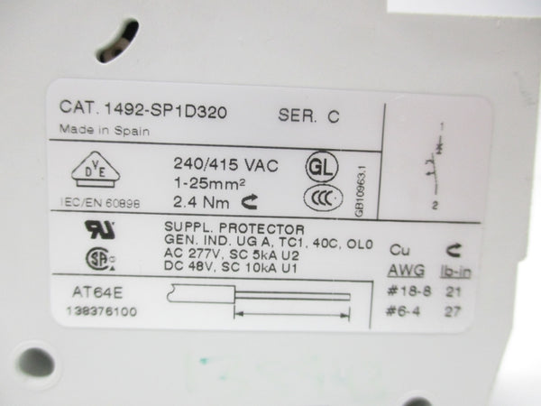 ALLEN BRADLEY 1492-SP1D320 SER. C 48V 32A NSNP