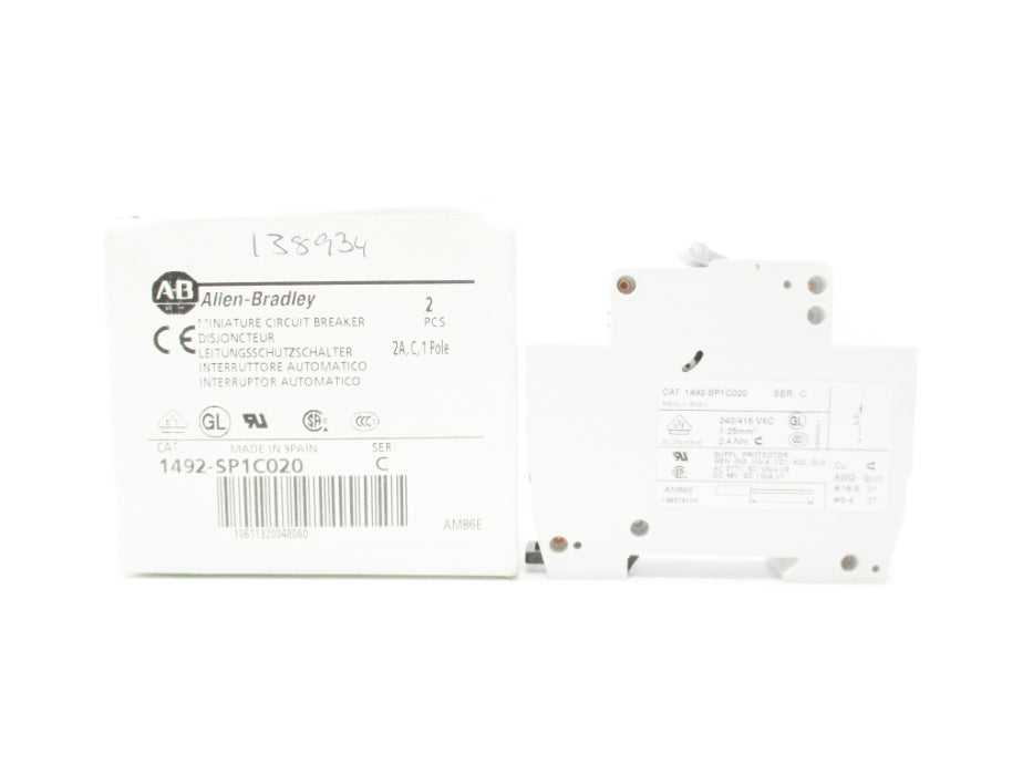 ALLEN BRADLEY 1492-SP1C020 SER. C 48V 2A (PKG OF 2) NSMP
