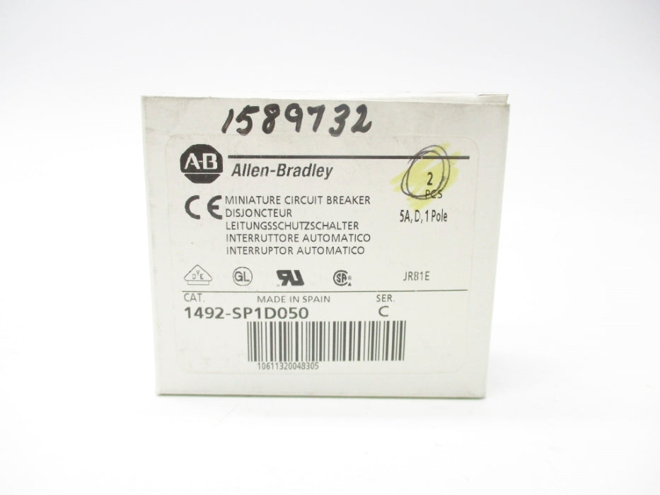 ALLEN BRADLEY 1492-SP1D050 SER. C 48V 5A (PKG OF 2) NSMP
