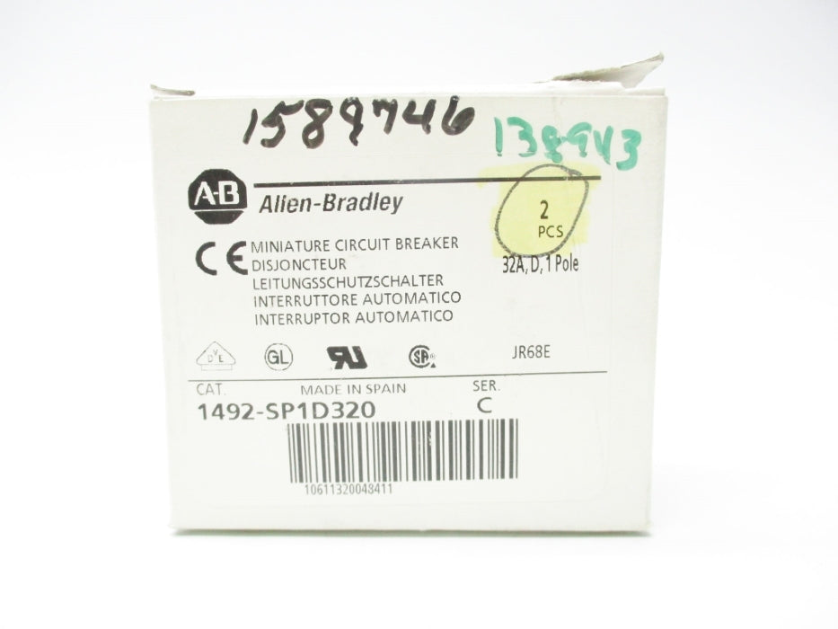 ALLEN BRADLEY 1492-SP1D320 SER. C 48V 32A (PKG OF 2) NSMP