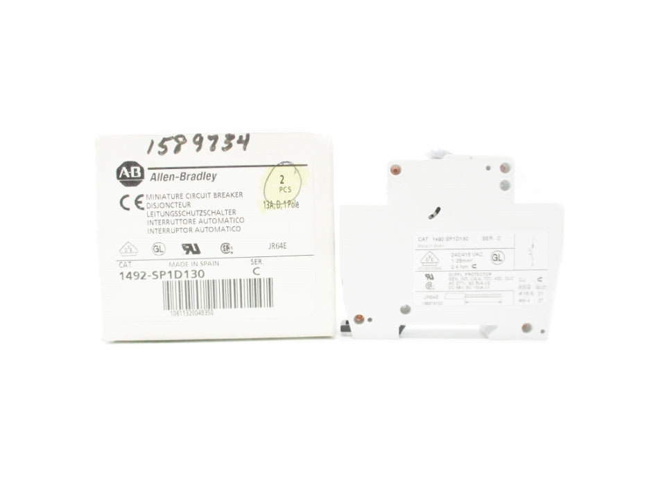 ALLEN BRADLEY 1492-SP1D130 SER. C 240/415VAC 13A (PKG OF 2) NSMP