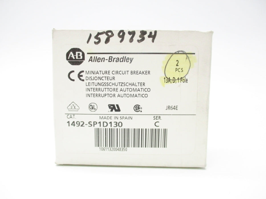 ALLEN BRADLEY 1492-SP1D130 SER. C 240/415VAC 13A (PKG OF 2) NSMP