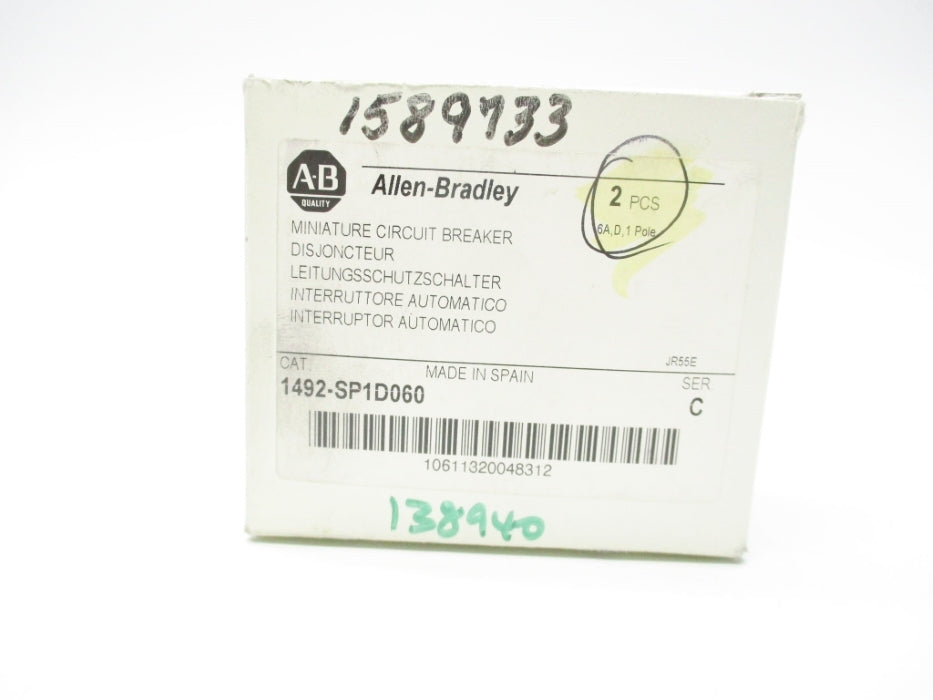 ALLEN BRADLEY 1492-SP1D060 SER. C 48V 6A (PKG OF 2) NSMP