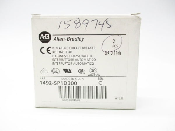 ALLEN BRADLEY 1492-SP1D300 SER. C 48V 30A (PKG OF 2) NSMP