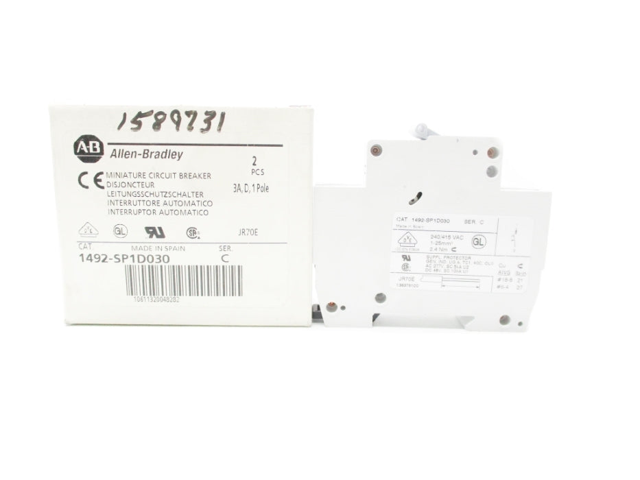 ALLEN BRADLEY 1492-SP1D030 SER. C 48V 3A (PKG OF 2) NSMP