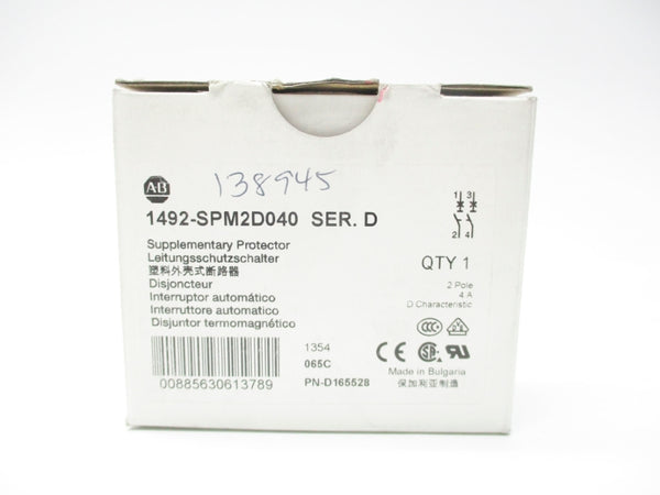 ALLEN BRADLEY 1492-SPM2D040 SER. D 4A NSMP