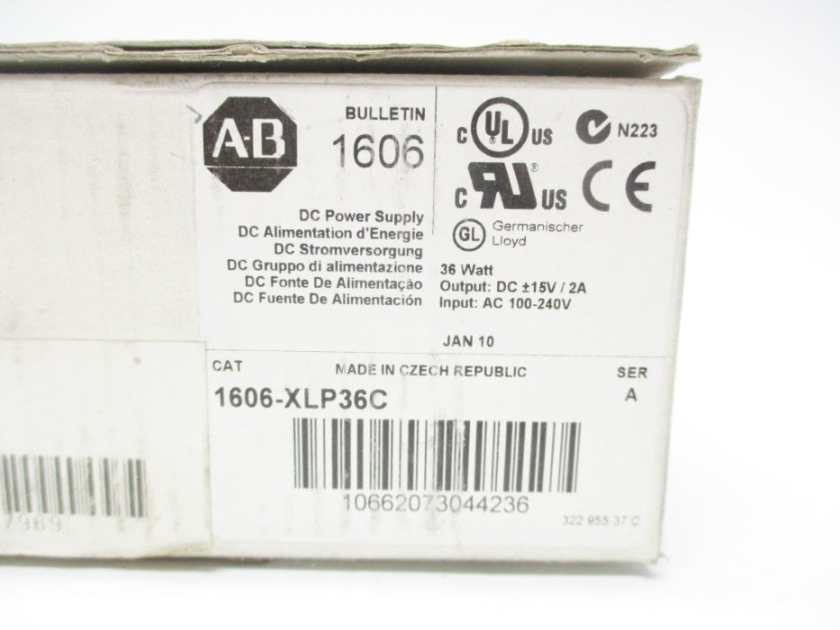 ALLEN BRADLEY 1606-XLP36C SER. A 200V 2A NSMP