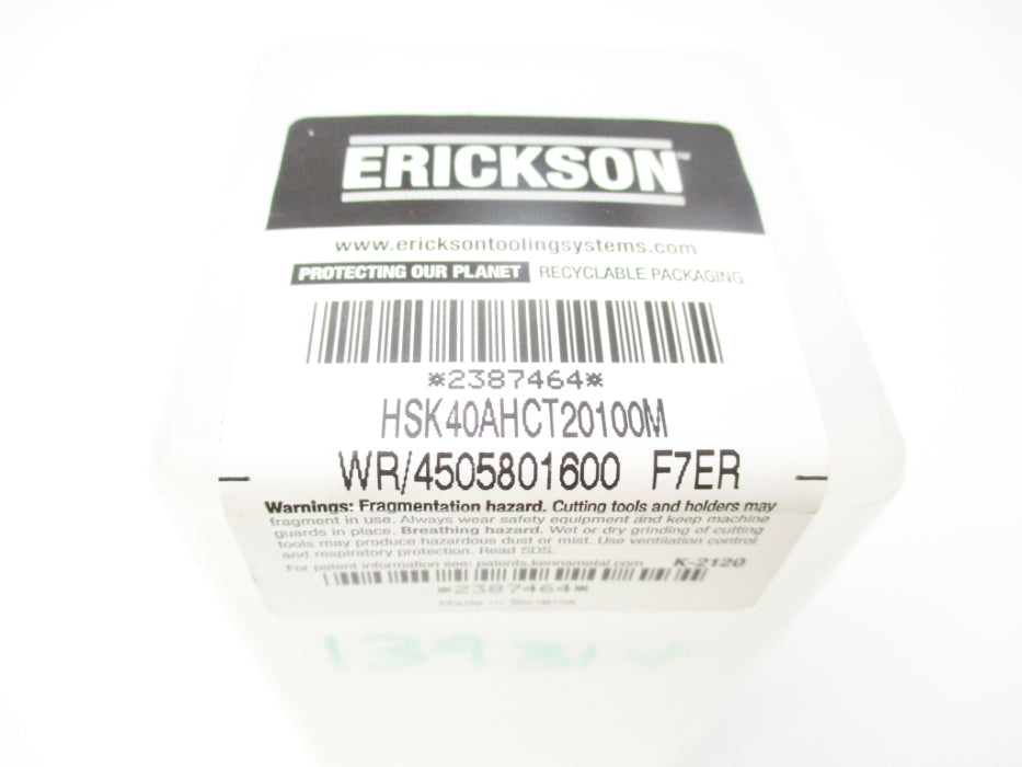 ERICKSON HSK40AHCT20100M NSMP