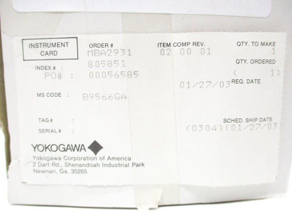 YOKOGAWA B9566GA NSMP