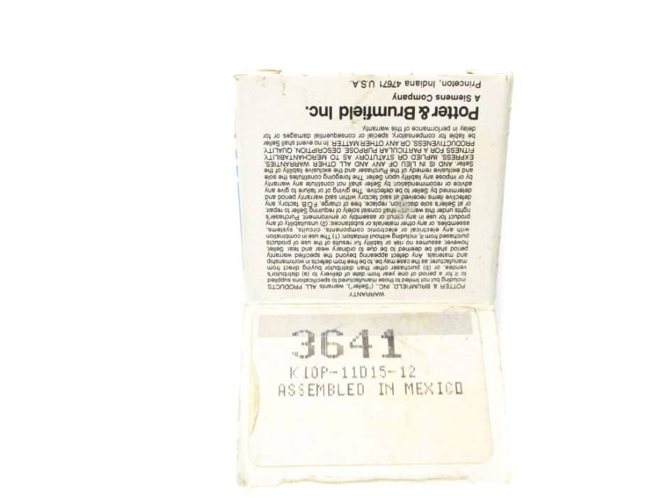 POTTER & BRUMFIELD K10P-11D15-12  10A 12VDC NSMP