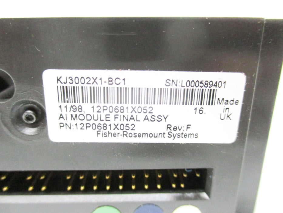 FISHER ROSEMOUNT KJ3002X1-BC1 12P0681X052 REV. F UNMP
