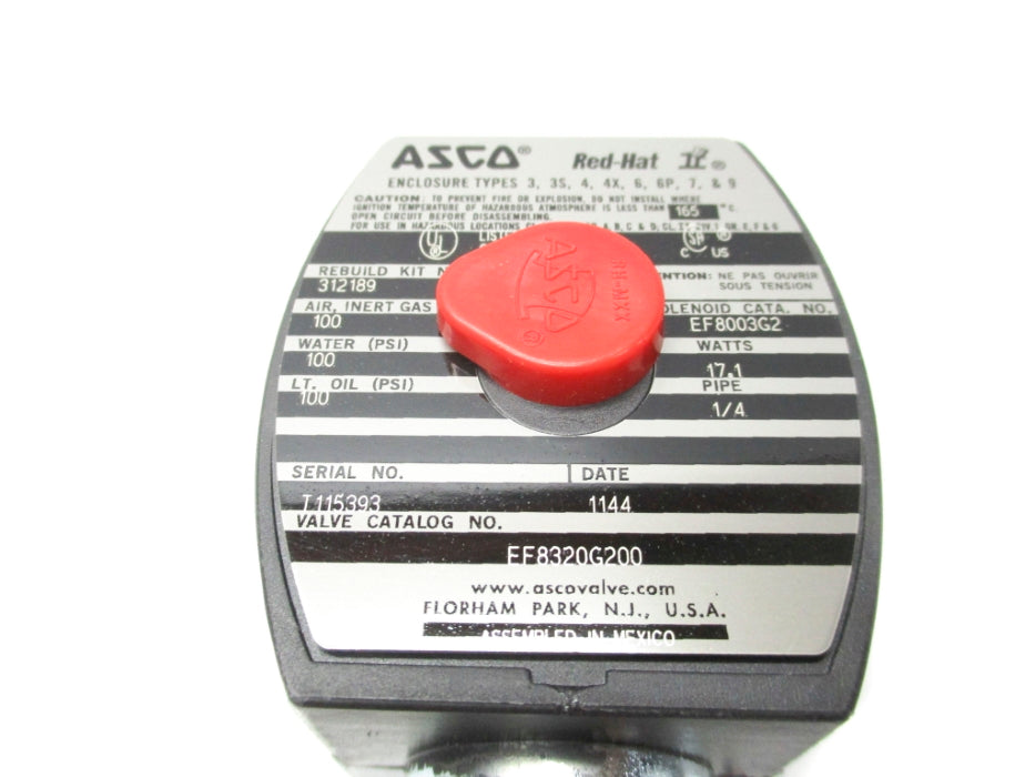 ASCO EF8320G200 110/120V 100PSI 1/4" NSMP