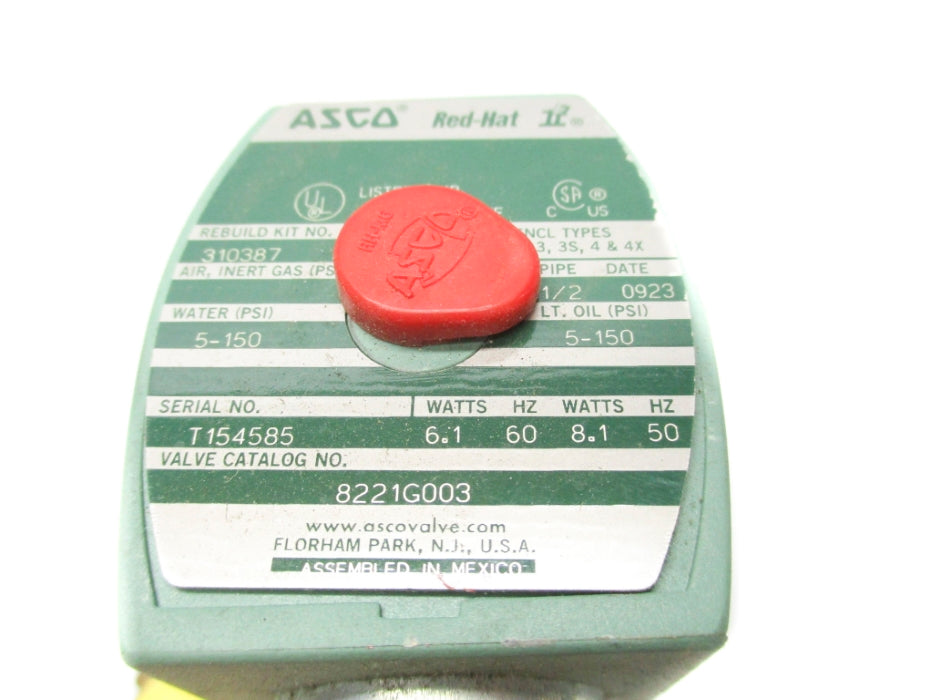 ASCO 8221G003 120/60 110/50 5-150PSI NSNP