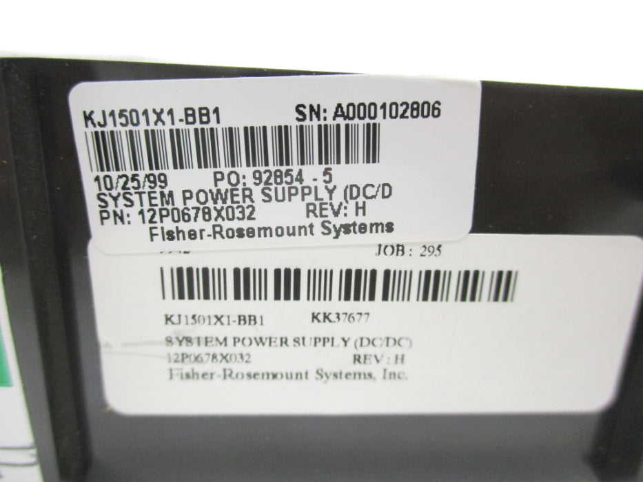 FISHER ROSEMOUNT KJ1501X1-BB1 12P0678X032 UNMP