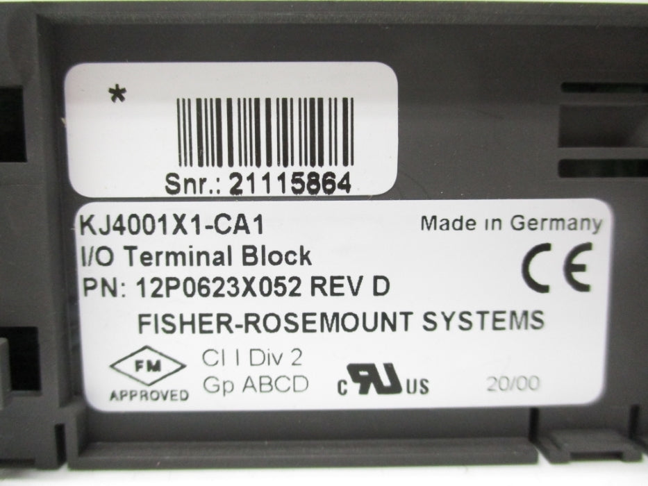 FISHER ROSEMOUNT KJ4001X1-CA1 12P0623X052 REV. D NSNP