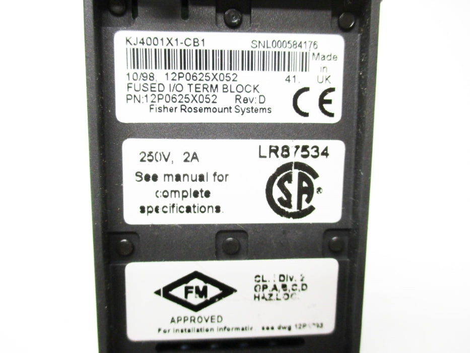 FISHER ROSEMOUNT KJ4001X1-CB1 12P0625X052 REV. D NSNP