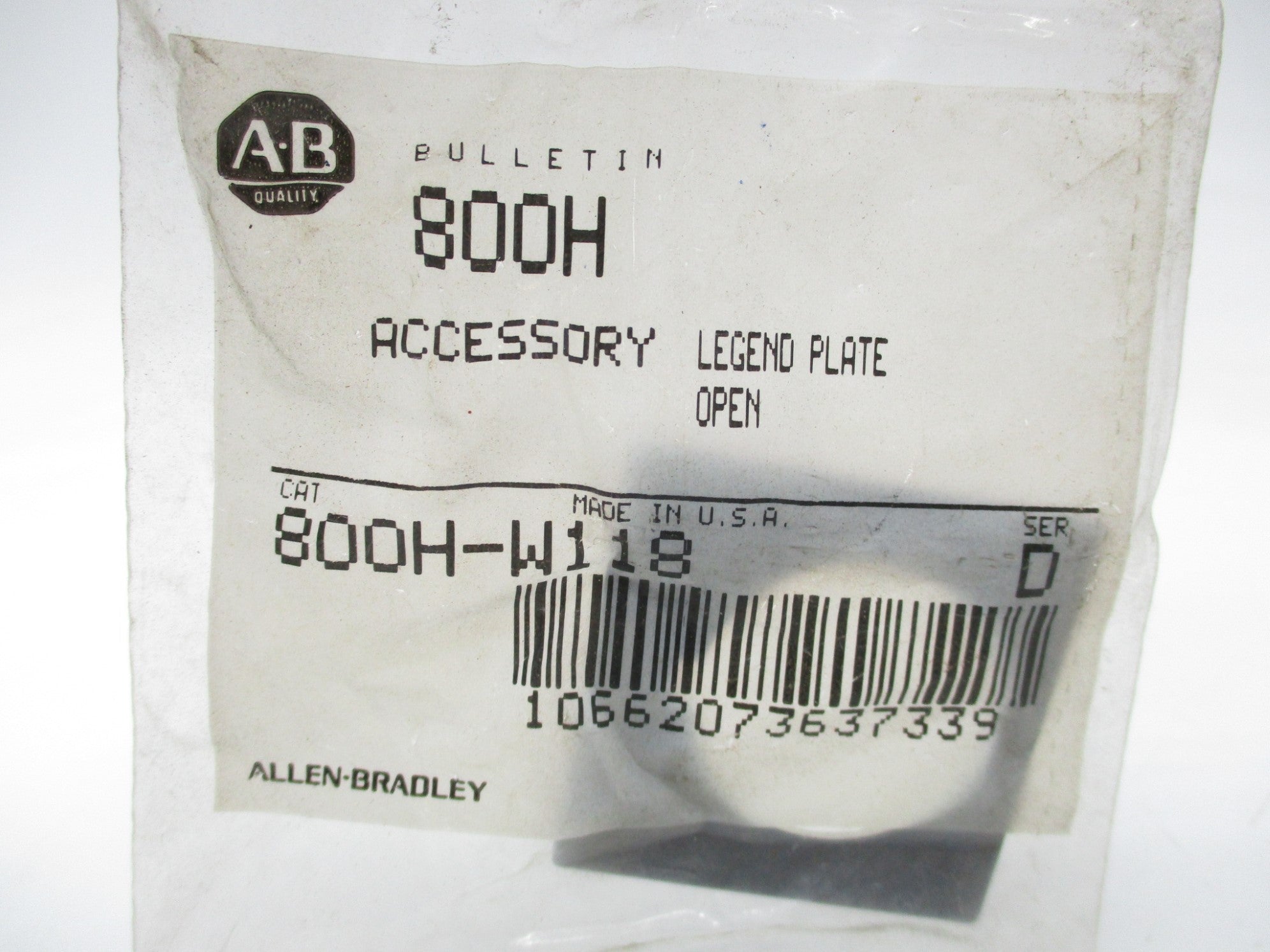 INDUSTRIAL SPARE PART 800H-W118 SER. D NSMP