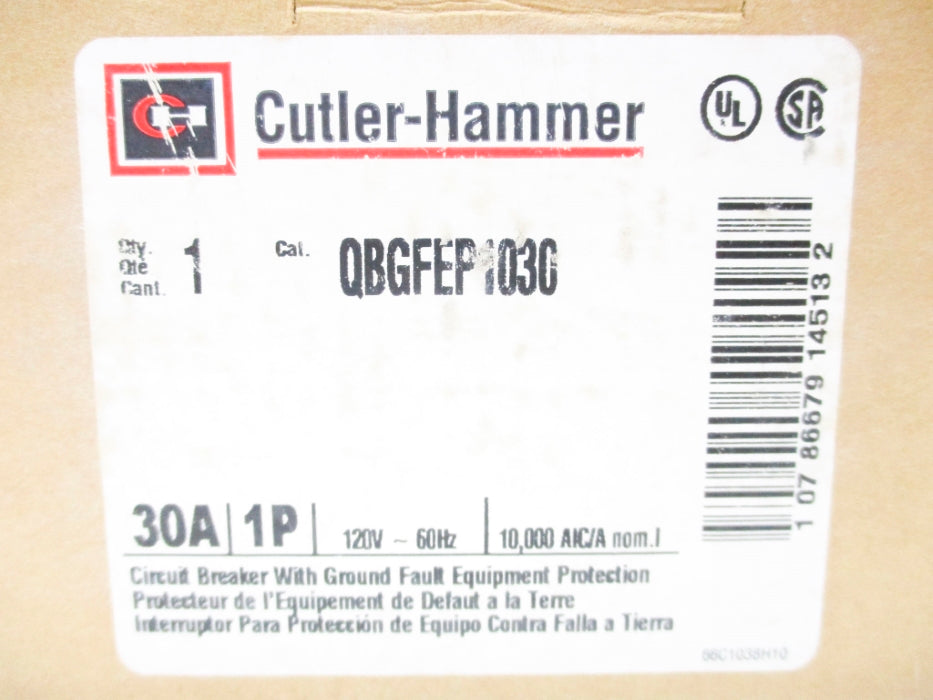 CUTLER HAMMER QBGFEP1030 120V 30A NSMP
