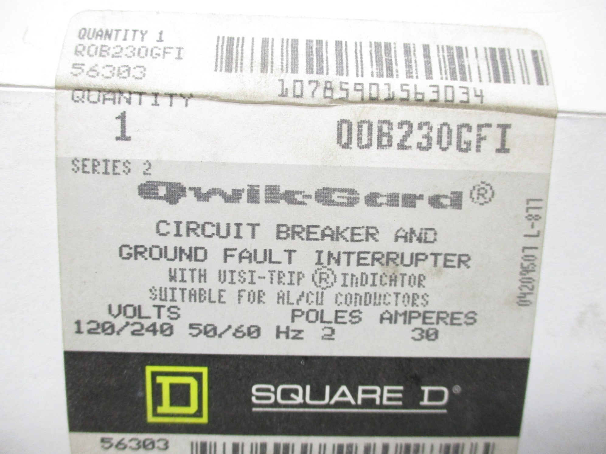 SQUARE D QOB230GFI 120/240V 30A NSMP