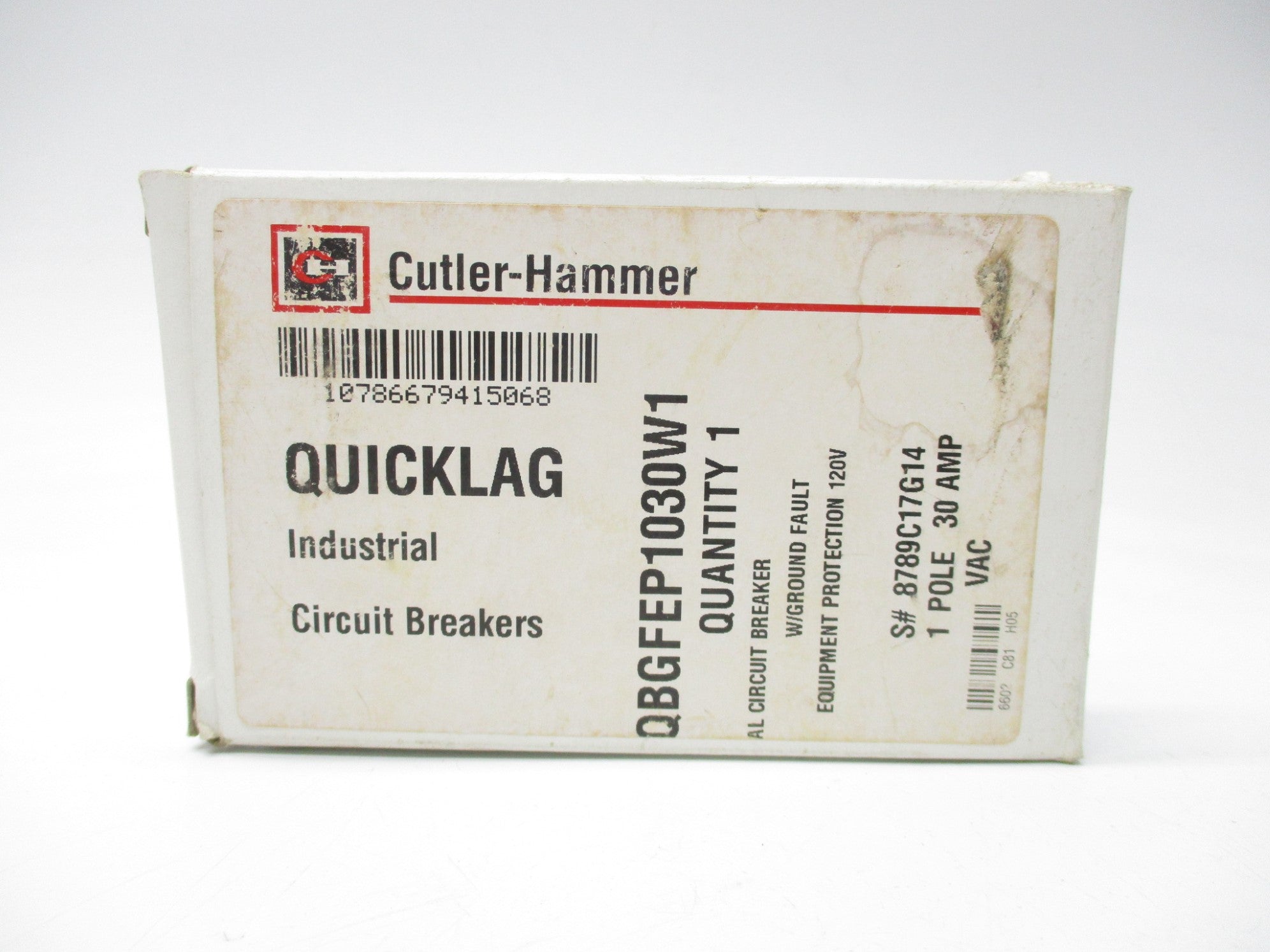 CUTLER HAMMER QBGFEP1030W1 120V 30A NSMP