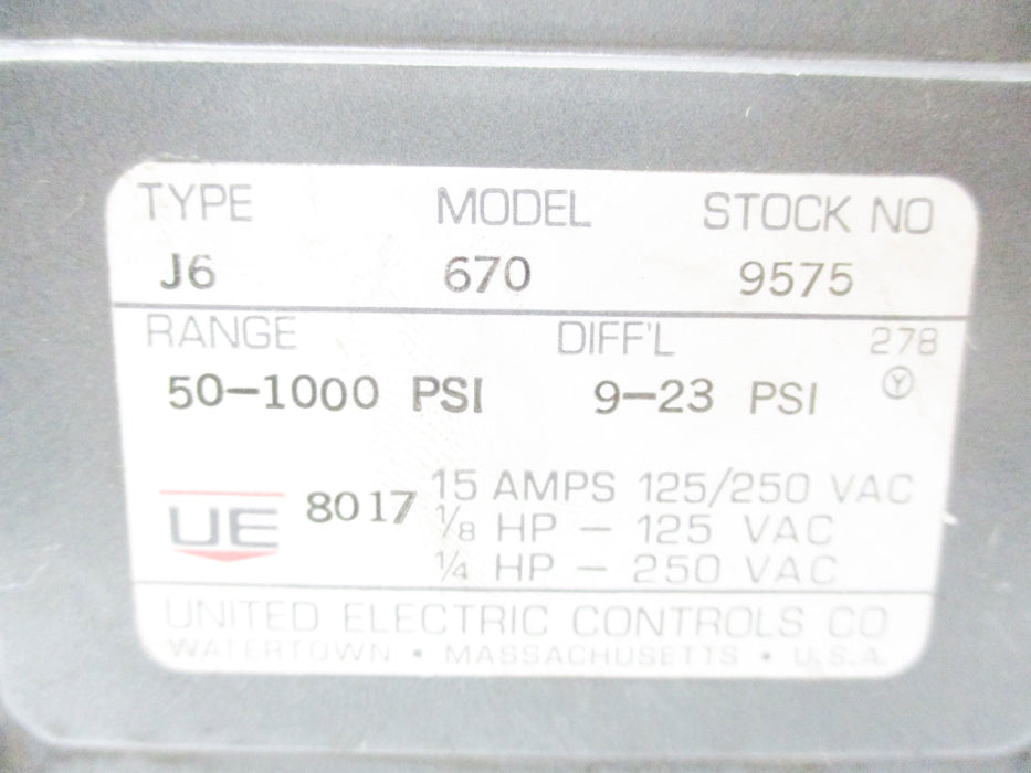 UNITED ELECTRIC J6-670 50-1000PSI NSNP