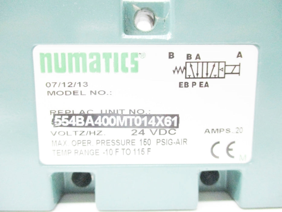 NUMATICS 554BA400MT014X61 150PSIG 24VDC NSNP