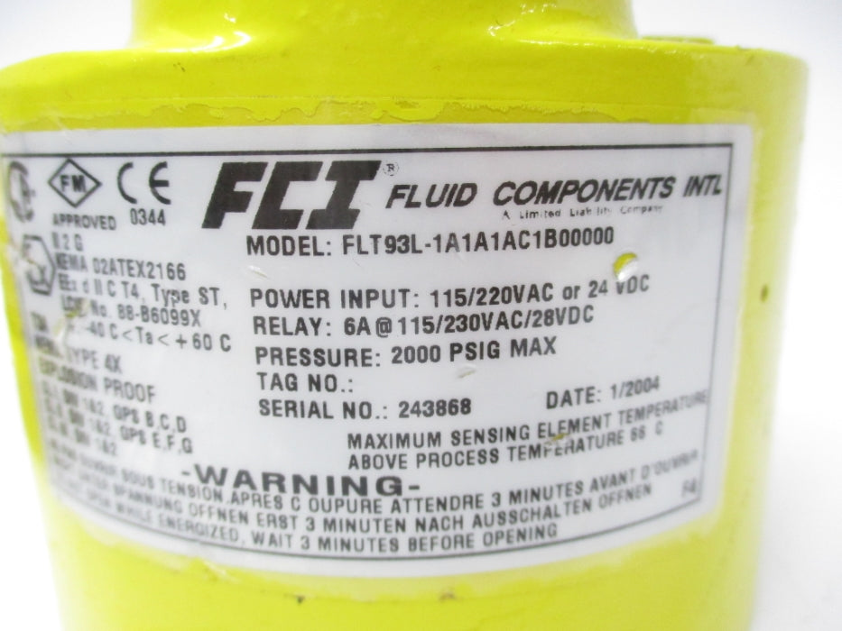 FCI FLT93L-1A1A1AC1B00000 2000PSI NSNP