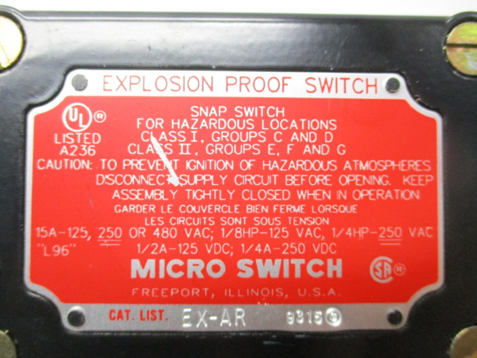 MICRO SWITCH EX-AR UNMP