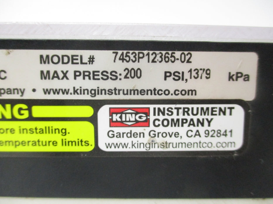KING 7453P12365-02 200PSI UNMP