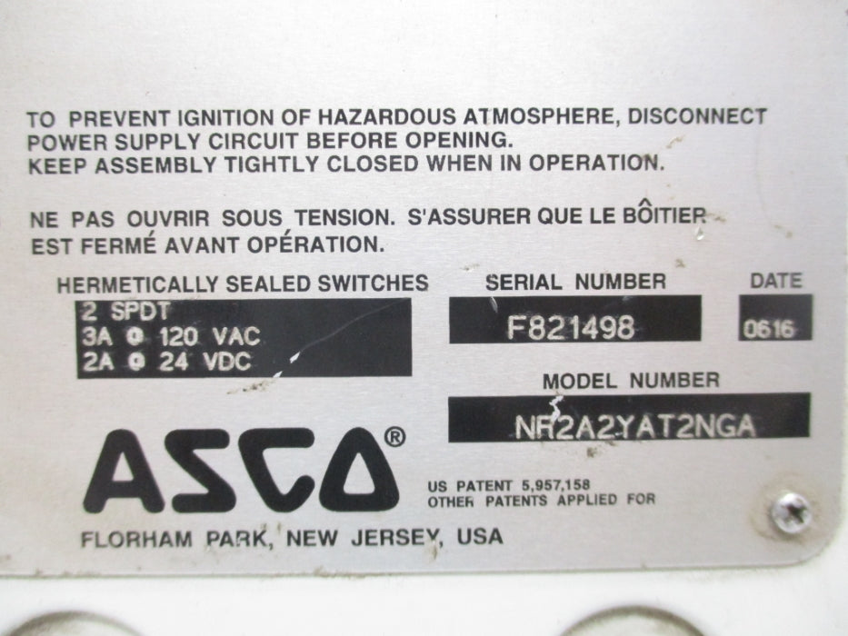 ASCO NR2A2YAT2NGA 120VAC NSNP