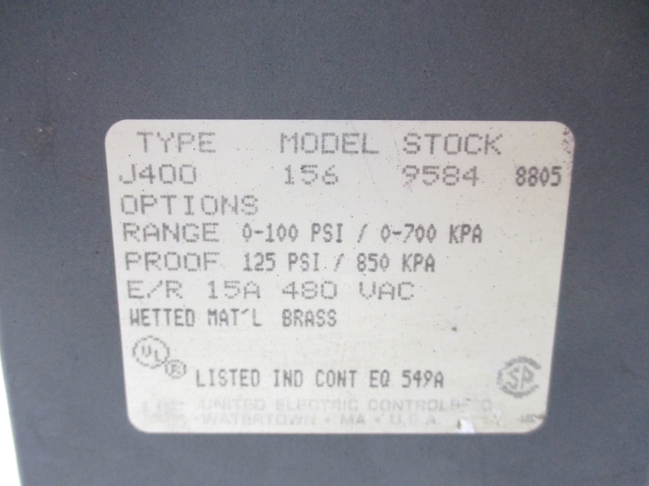 UNITED ELECTRIC J400156 125PSI UNMP