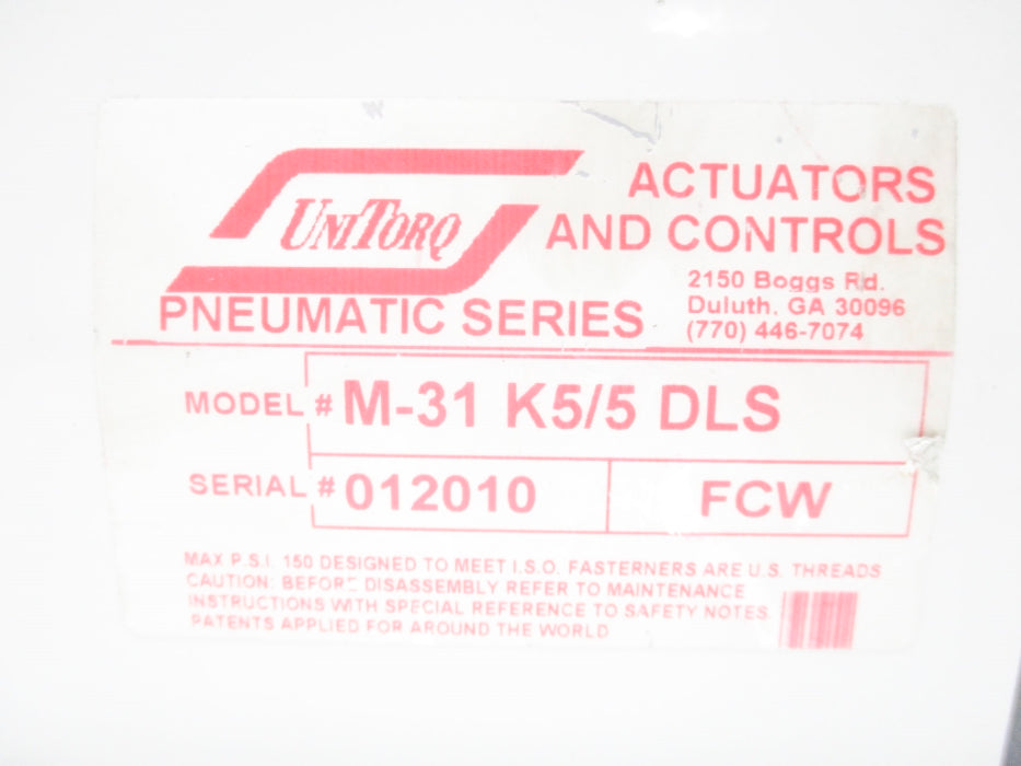 UNITORQ M-31K5/5DLS 150PSI NSNP