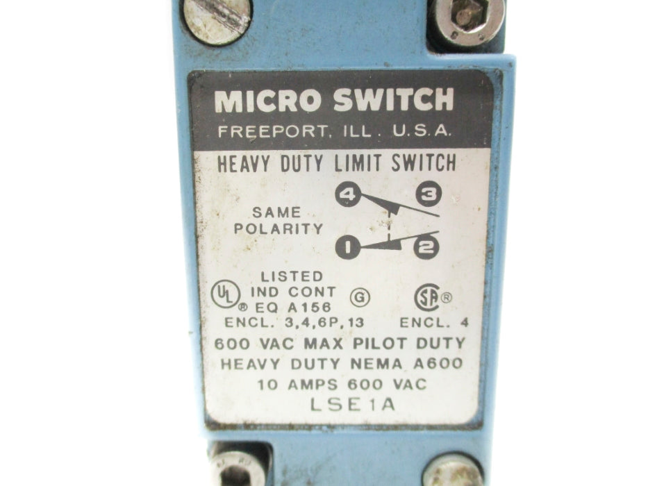 MICRO SWITCH LSE1A 600VAC 10A UNMP