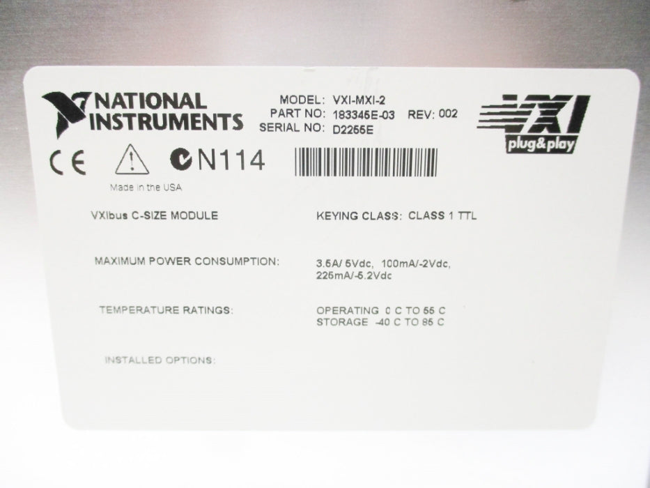 NATIONAL INSTRUMENTS VXI-MXI-2 REV. 002 UNMP