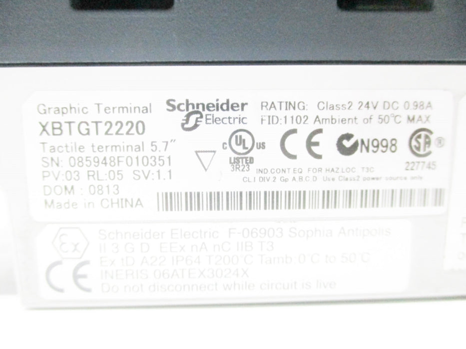 SCHNEIDER ELECTRIC XBTGT2220 UNMP