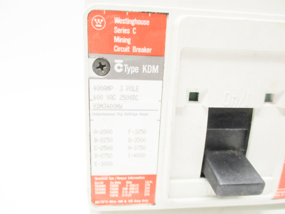 WESTINGHOUSE KDM3400MW 400A 600VAC NSNP