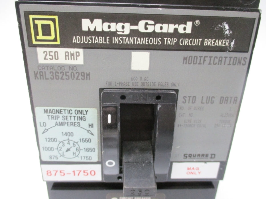 SQUARE D KAL3625029M 250A 600V NSNP