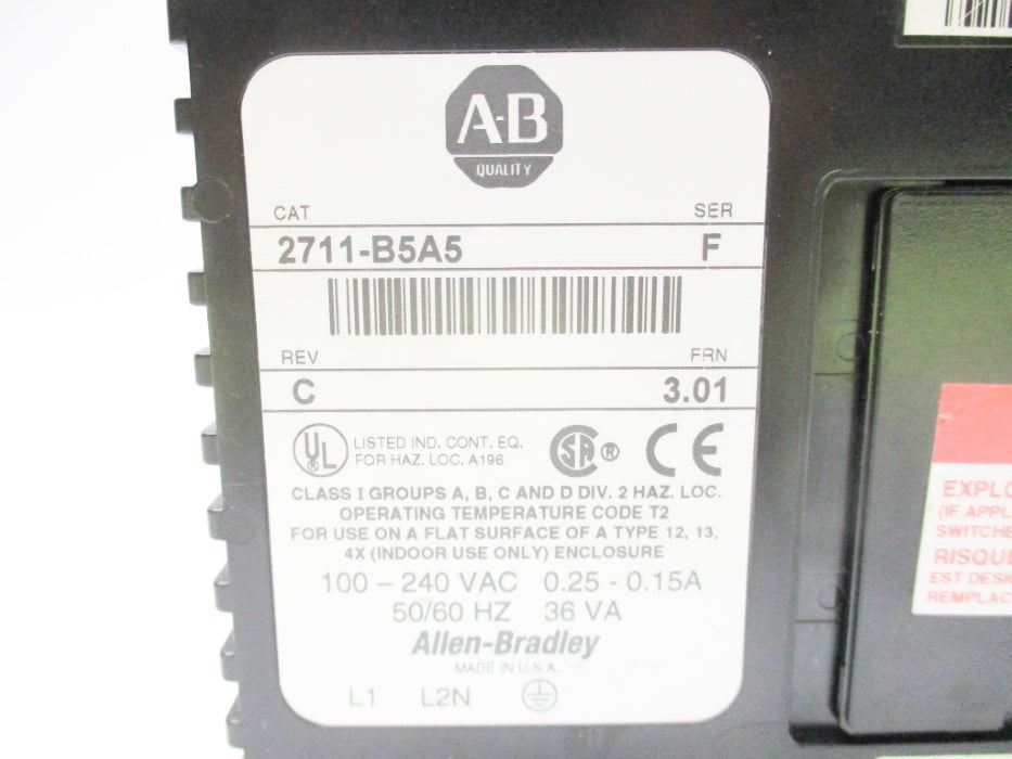INDUSTRIAL SPARE PART 2711-B5A5 SER. F F/W 3.01 UNMP