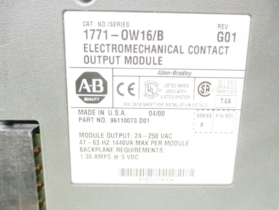 ALLEN BRADLEY 1771-OW16 SER. B (AS PICTURED) UNMP