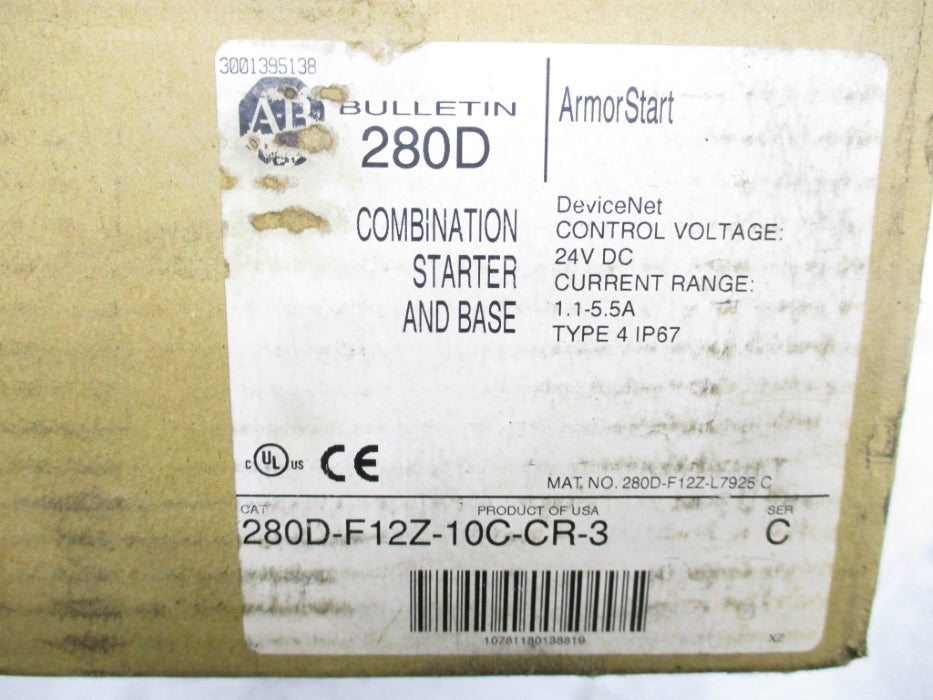 INDUSTRIAL SPARE PART 280D-F12Z-10C-CR-3 SER. C (BR/WH) NSFS