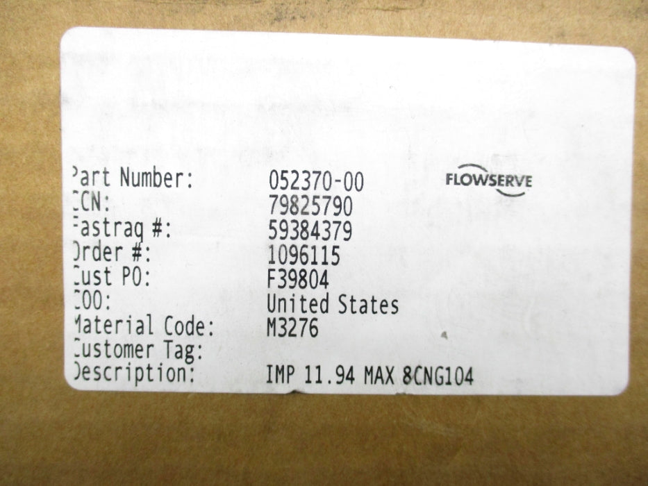 FLOWSERVE 052370-00 8CNG104 IMP 11.94  NSMP