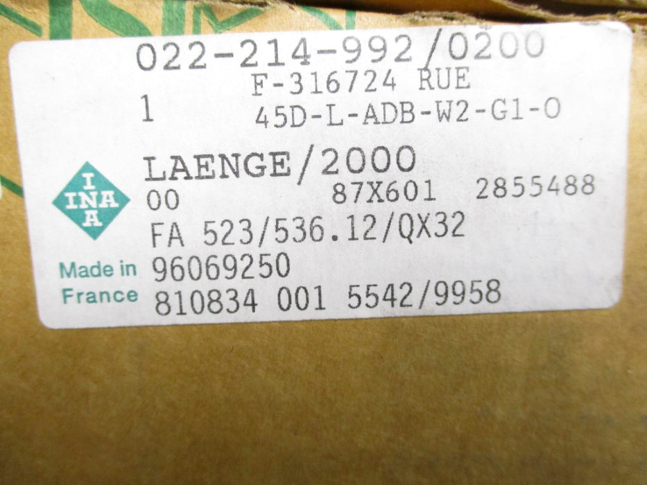 INA RUE45-D-L-ADB W2G10 NSMP