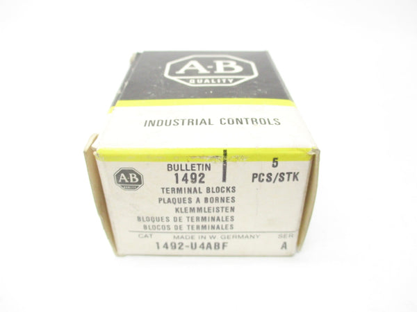 ALLEN BRADLEY 1492-U4ABF SER. A (PKG OF 5) (BK/YL) NSMP