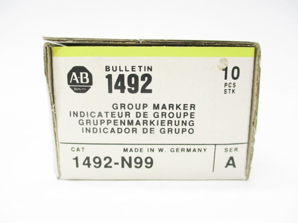 ALLEN BRADLEY 1492-N99 SER. A (PKG OF 10) (BK/YL) NSMP